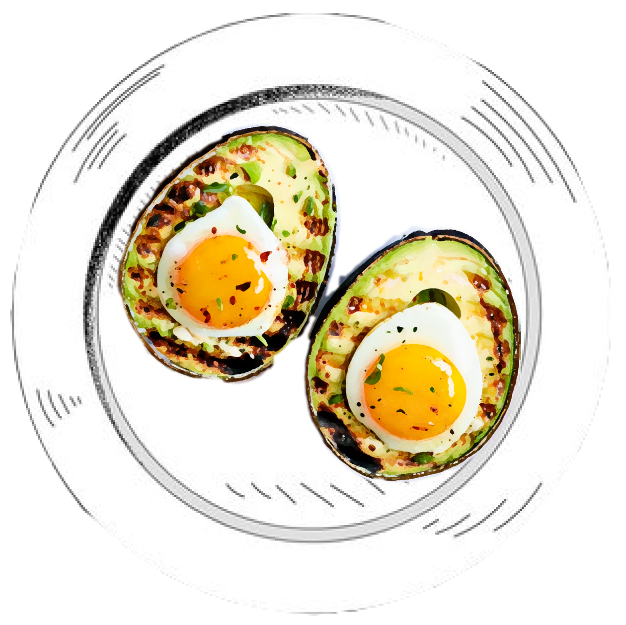 Grilled Avocado and Eggs