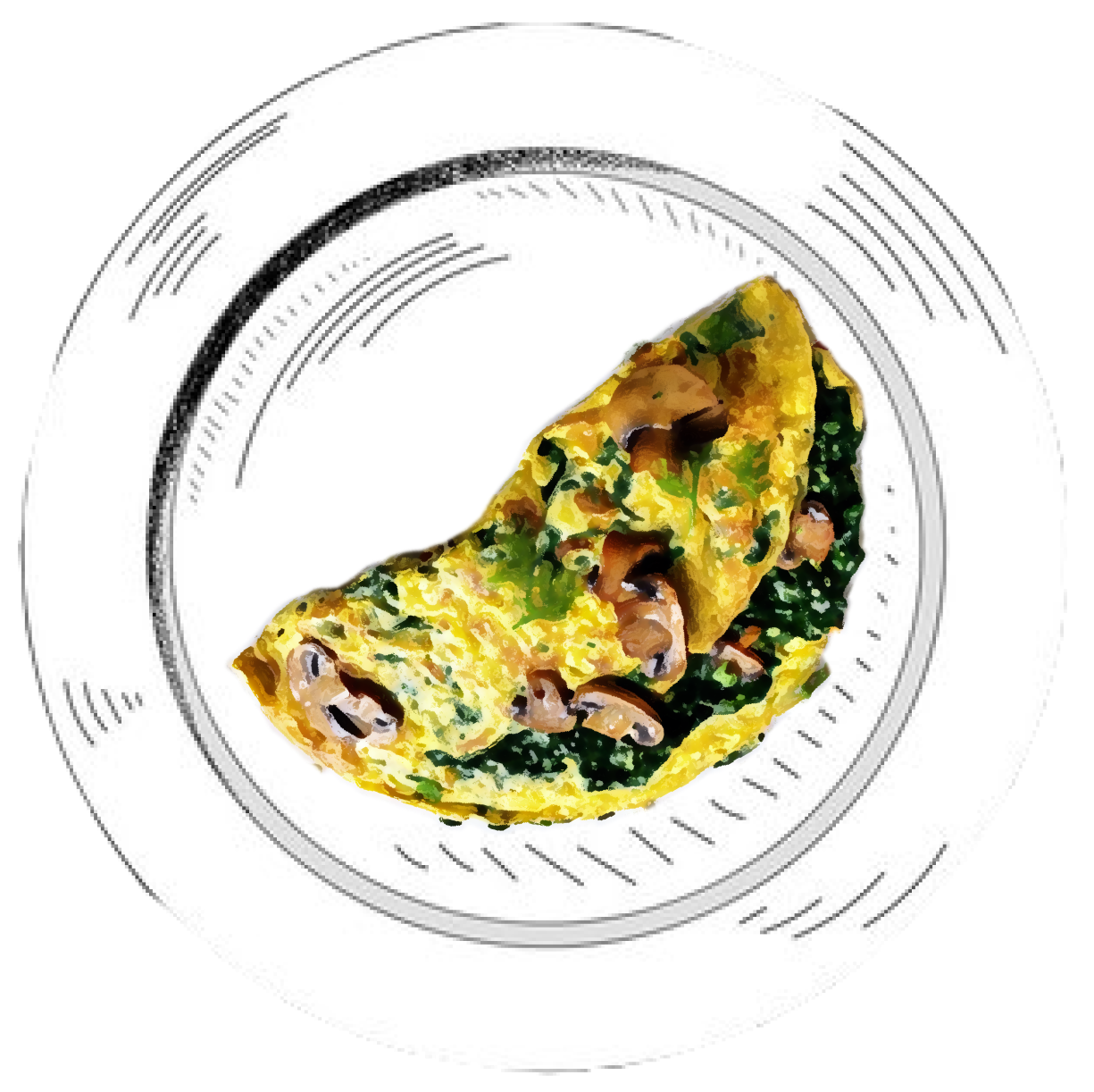 Spinach and Mushroom Omelette